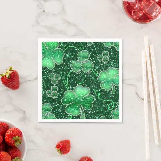 Serviette En Papier ID Motif Shamrock brillant289 (En situation)