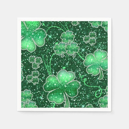 Serviette En Papier ID Motif Shamrock brillant289 (Devant)