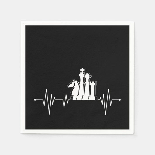 Serviette En Papier Idée cadeau du joueur d'échecs pièces d'échecs bat (Devant)