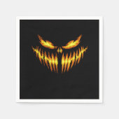 Serviette En Papier Idée Cadeau Visage Citrouille Effrayant Halloween (Devant)
