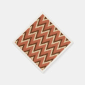 Serviette En Papier Ikat Chevron Stripes - Rouille, Brown et beige (Coin)