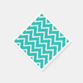 Serviette En Papier Ikat Chevrons - Turquoise et blanche (Coin)
