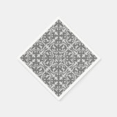 Serviette En Papier Ikat damask pattern - gris clair et gris moyen (Coin)