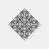 Serviette En Papier Ikat damask pattern - noir et blanc (Coin)