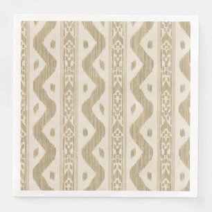 Serviette En Papier Ikat de sable, Rayure tissée pour table