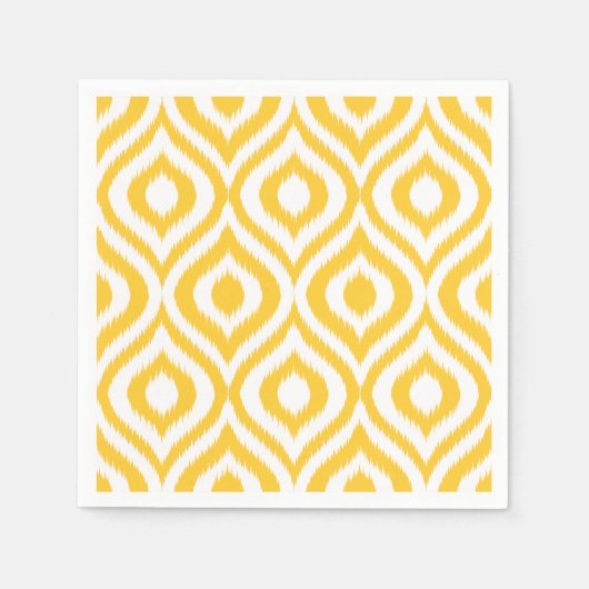 Serviette En Papier Ikat jaune classique géométrique Impression ethniq (Devant)