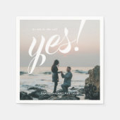 Serviette En Papier Il A Demandé Qu'Elle Dit Oui Photo Fiançailles (Devant)