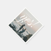 Serviette En Papier Il A Demandé Qu'Elle Dit Oui Photo Fiançailles (Coin)