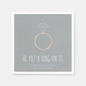 Serviette En Papier Il a mis une bague sur la partie d'engagement info (Devant)