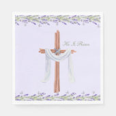 Serviette En Papier Il Est Ressuscité Chrétien Pâques Personnalisé (Devant)