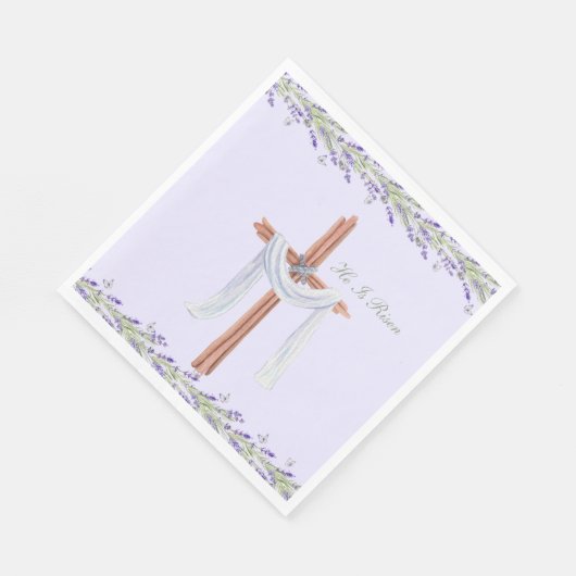 Serviette En Papier Il Est Ressuscité Chrétien Pâques Personnalisé (Coin)