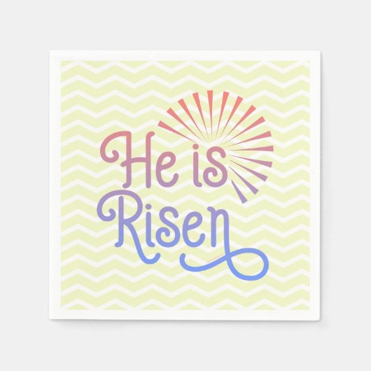 Serviette En Papier Il est ressuscité Christian Easter Retro (Devant)