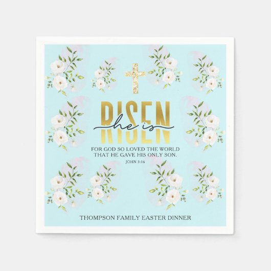 Serviette En Papier Il Est Ressuscité Citation Religieuse Chrétienne B (Devant)