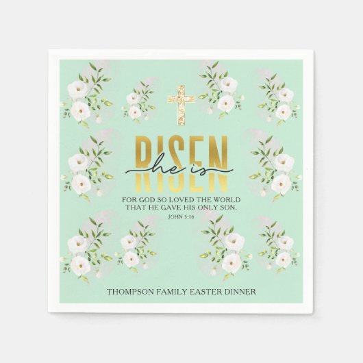 Serviette En Papier Il Est Ressuscité Citation Religieuse Chrétienne M (Devant)