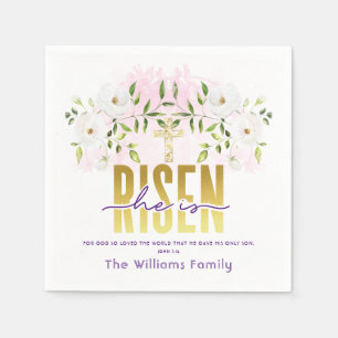 Serviette En Papier Il Est Ressuscité Citation Religieuse Chrétienne P