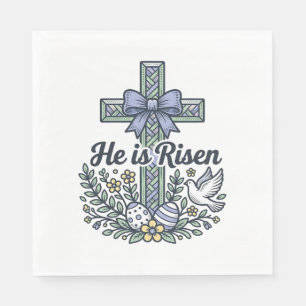 Serviette En Papier Il Est Ressuscité Croix De Pâques Vintage Vecteur