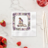 Serviette En Papier Il est ressuscité Croix florale avec Plaques de pa (En situation)