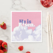 Serviette En Papier Il est ressuscité Nuages Pâques serviettes (En situation)
