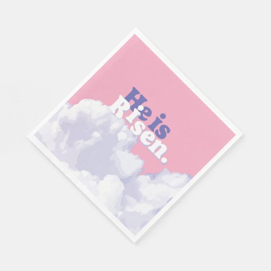 Serviette En Papier Il est ressuscité Nuages Pâques serviettes (Coin)