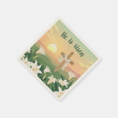 Serviette En Papier Il est ressuscité Pâques Sunrise Papier Napkin (Coin)