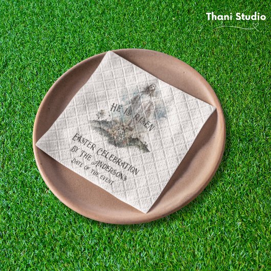 Serviette En Papier Il est ressuscité Religieux Pâques Croix Chrétienn