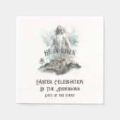 Serviette En Papier Il est ressuscité Religieux Pâques Croix Chrétienn (Devant)