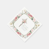 Serviette En Papier Il est ressuscité Spring Floral Cross (Coin)