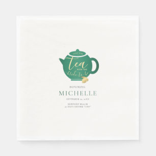 Serviette En Papier Il est temps de Tea Emerald Gold Fête des mariées