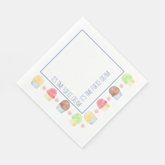 Serviette En Papier Il est temps pour la crème glacée Papier Napkin (Coin)