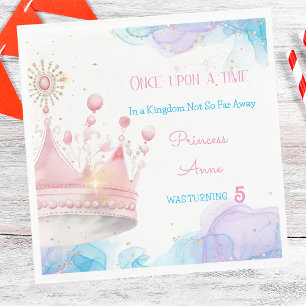 Serviette En Papier Il était une fois, anniversaire de la princesse