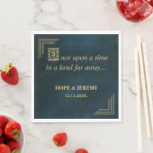 Serviette En Papier Il était une fois fée conte émeraude or Mariage (En situation)