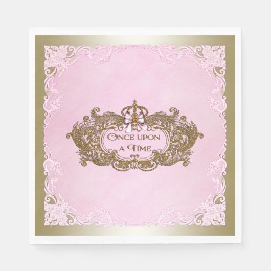 Serviette En Papier Il était une fois fête d'anniversaire (Devant)