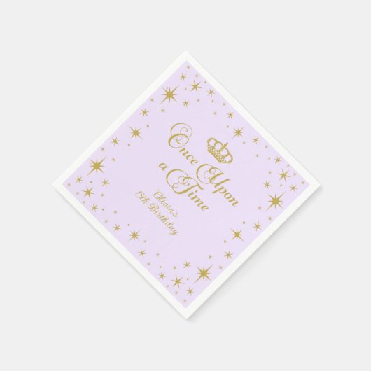 Serviette En Papier Il était une fois Gold Princess Anniversaire (Coin)