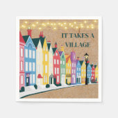 Serviette En Papier Il faut un Baby shower artisanal moderne de villag (Devant)