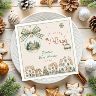 Serviette En Papier Il faut un Baby shower neutre de village