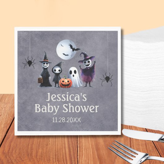 Serviette En Papier Il Faut Un Village Hauné Baby shower D'Halloween