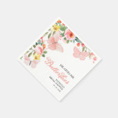 Serviette En Papier Il Me Donne Des Papillons Fête De Fiançailles Flor (Coin)