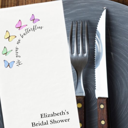 Serviette En Papier Il Me Donne Des Papillons Mariage