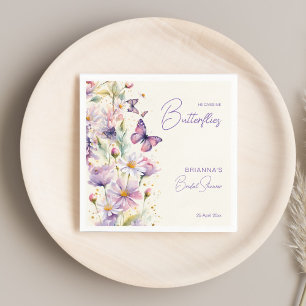 Serviette En Papier Il me donne un papillon imprimé shower de mariage