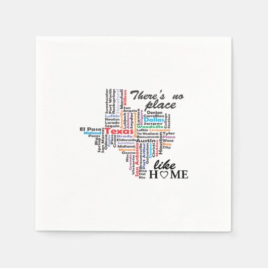 Serviette En Papier Il n'y a pas d'endroit comme la maison au texas (Devant)