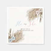 Serviette En Papier Il ou elle Pampas Grass Genre Revevevela Party (Devant)