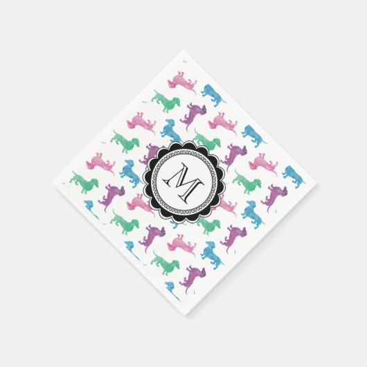 Serviette En Papier Il pleut des Dachshunds (Coin)