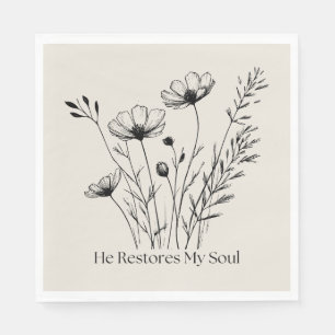 Serviette En Papier Il restaure mon âme Design Minimaliste