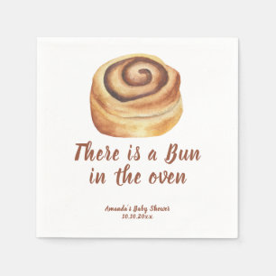 Serviette En Papier Il y a un petit pain dans le four Baby Shower