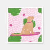 Serviette en papier île de surf Chien jaune (Devant)