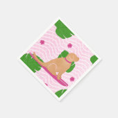 Serviette en papier île de surf Chien jaune (Coin)