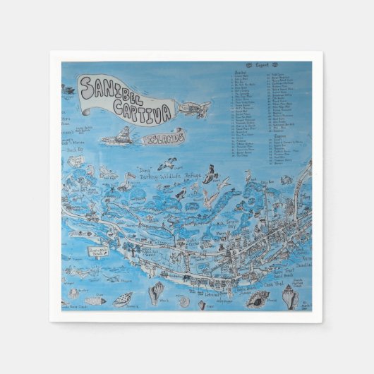 SERVIETTE EN PAPIER ÎLE SANIBEL CAPTIVA FLORIDE (Devant)