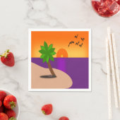 SERVIETTE EN PAPIER ÎLE TROPICALE (En situation)