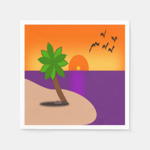 SERVIETTE EN PAPIER ÎLE TROPICALE
