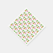Serviette En Papier Ile tropicale Palm Tree Ananas Flamant rose rose (Coin)